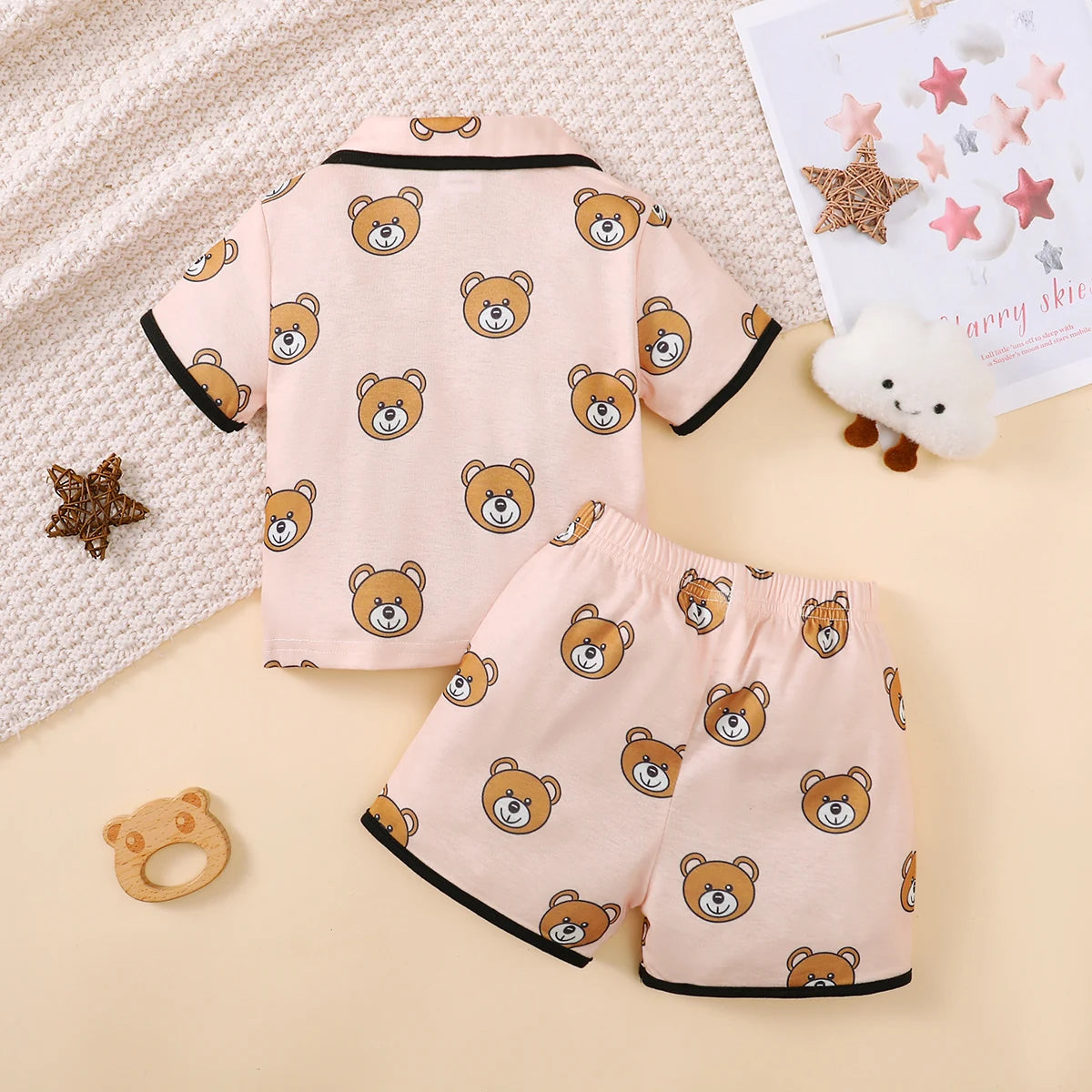 2PCS Baby's Comfortable Short Sleeved Top+Shorts