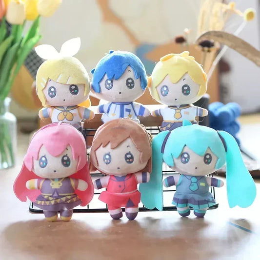 Hatsune Miku Anime  Plush Toy KAITO MEIKO Luka Kagamine Rin Len Figure Stuffed Doll Kawaii Q Version Keychain Bag Pendant Gift