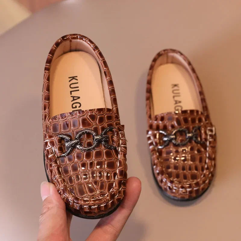 Kids Casual Leather Flats Slip-on Loafers