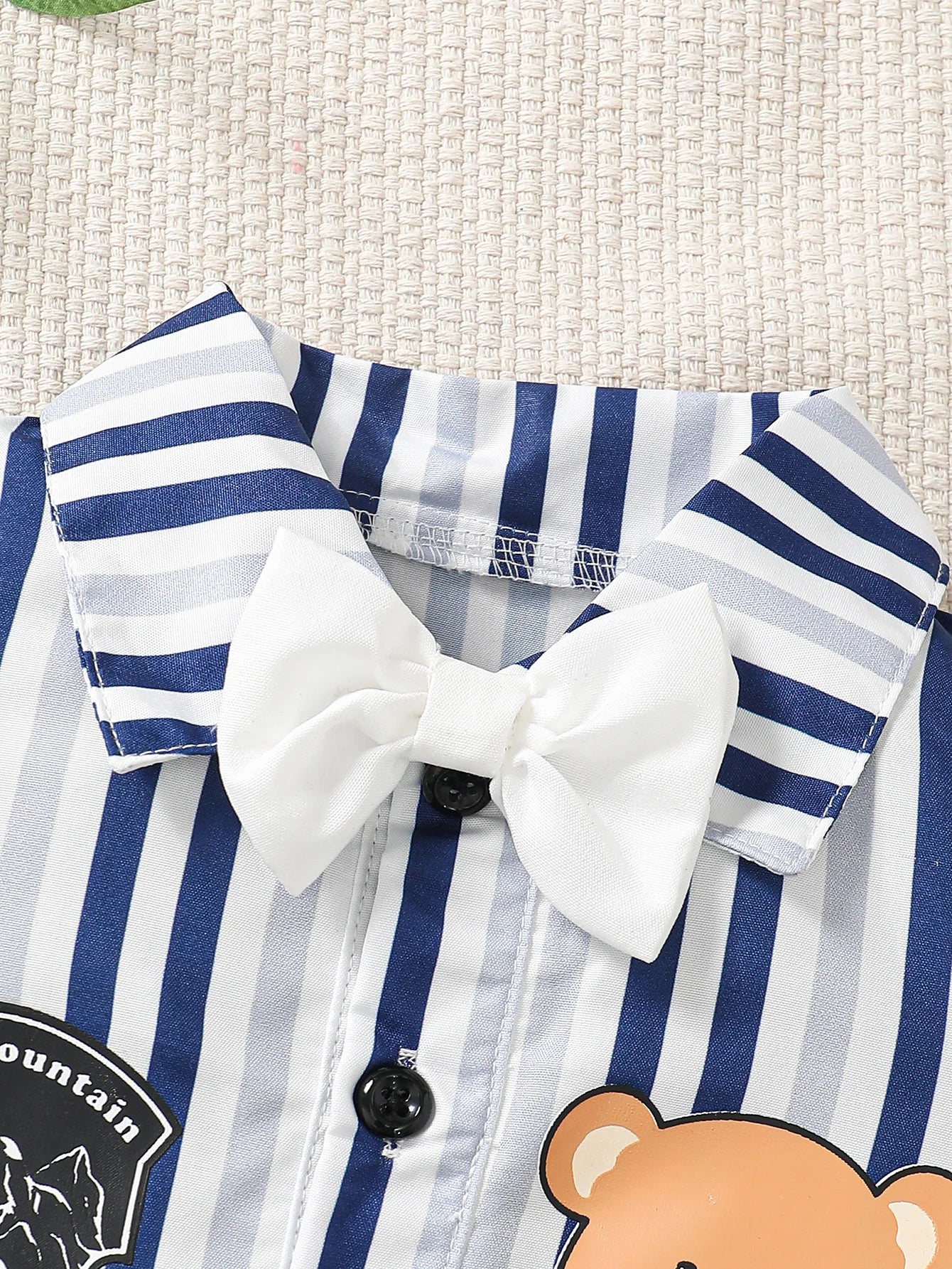 Baby Boy Polo Collar Striped Short Sleeve Dress