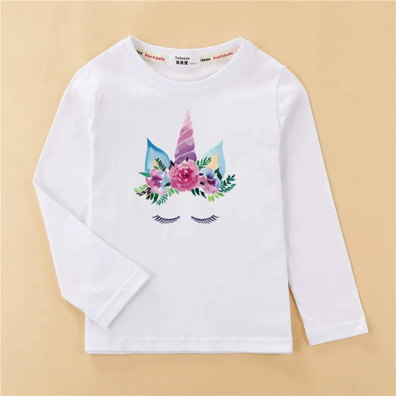 Girls Long Sleeve Casual Wear Cotton Tees