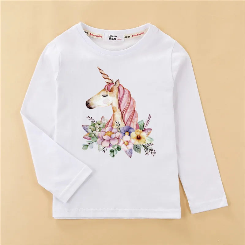 Girls Long Sleeve Casual Wear Cotton Tees