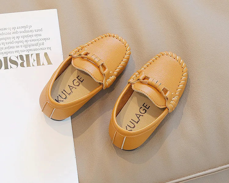 Kid's Leather Flats Slip-on Loafers