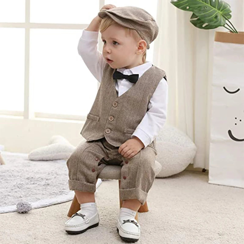 Baby Suits Romper + Vest + Hat