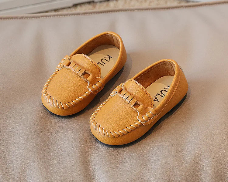 Kid's Leather Flats Slip-on Loafers