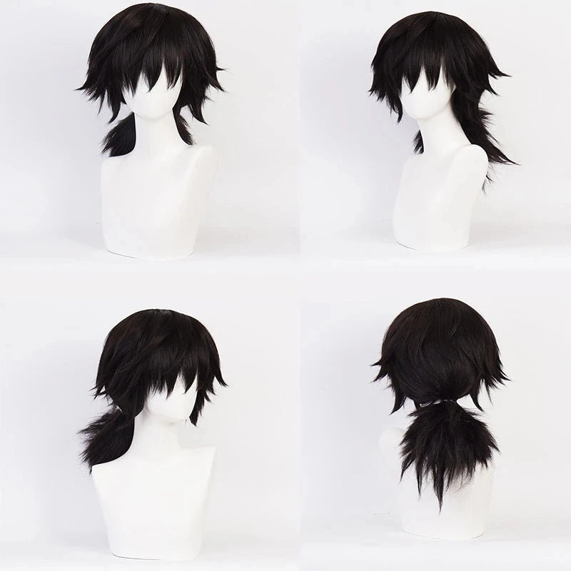 Anime Demon Slayer Kimetsu No Yaiba Tomioka Giyuu Cosplay Costume Suit Uniforms Costumes Wig Child Adult Party Gift