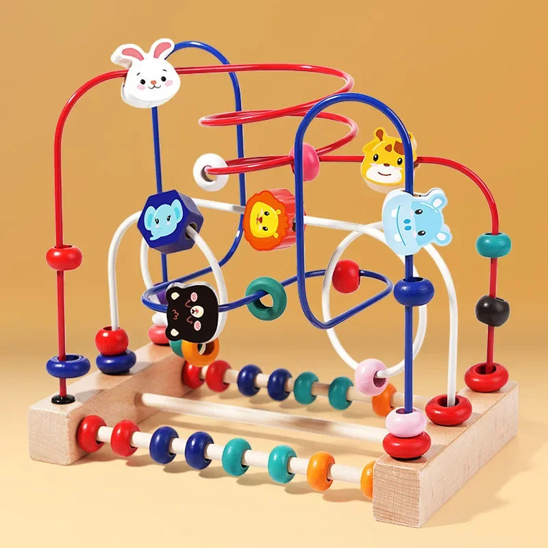 Montessori Baby Toys Wooden Roller Coaster Bead Maze Toddler Early Learning Educational Puzzle Math Toy for Children