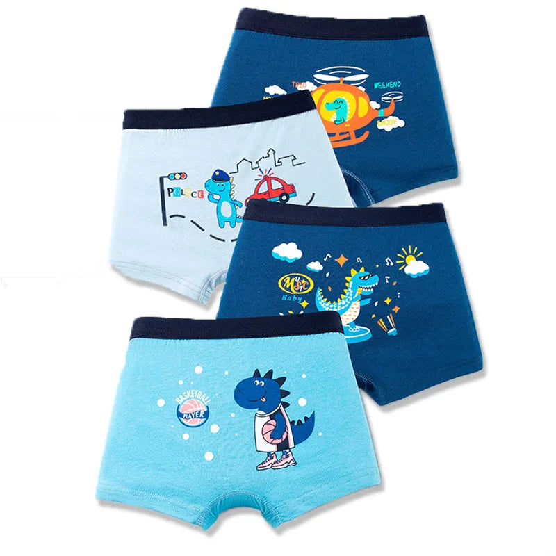 4 Pcs/Set Boy's Cotton Boxer