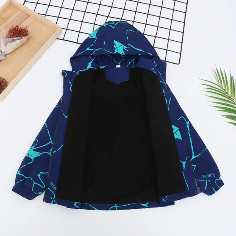 Kid's Fashionable Outdoor Waterproof Hooded Jackets