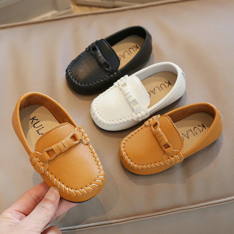 Kid's Leather Flats Slip-on Loafers