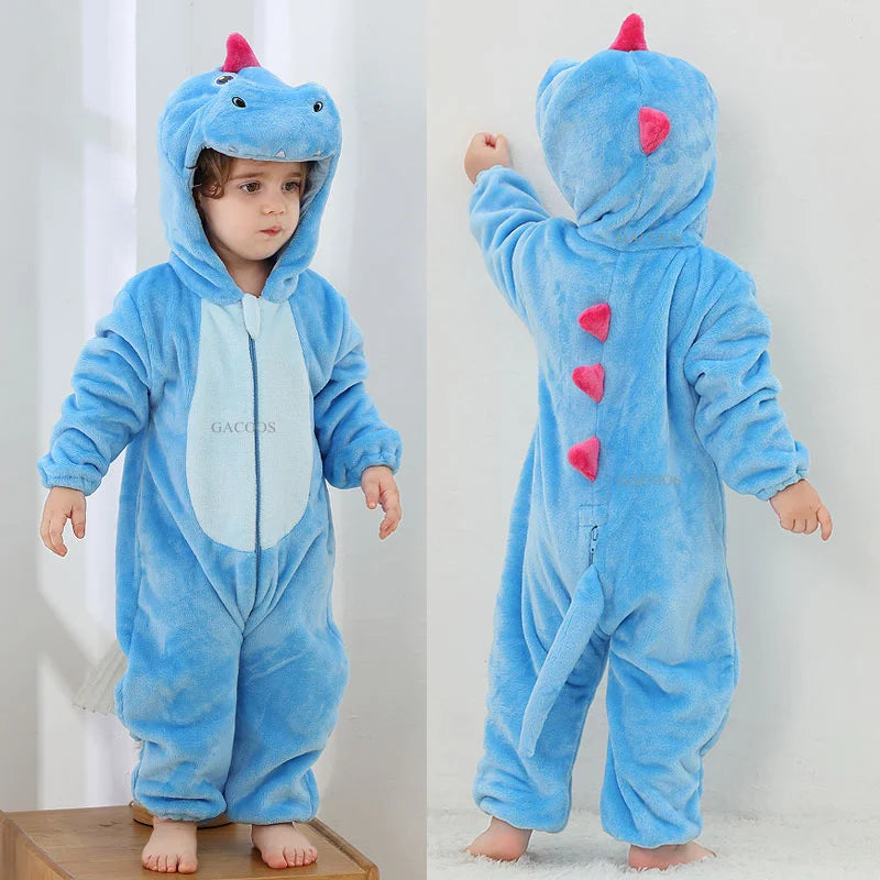 0 1 2 3 4 Years Kigurumi Pajamas for Toddler Baby Clothes Children Outfits Infant Dinosaur Unicorn Cat Monkey Cosplay Costumes