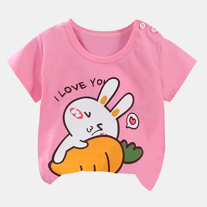 Children's Summer Short Sleeve Cartoon Tops