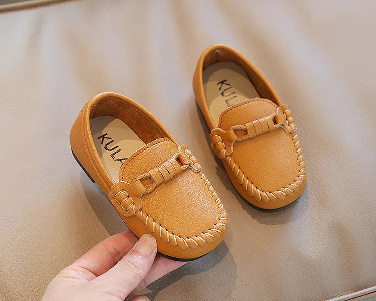 Kid's Leather Flats Slip-on Loafers