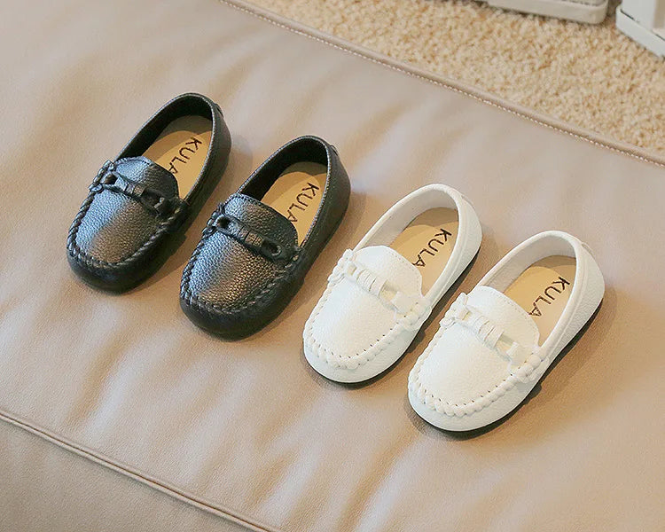 Kid's Leather Flats Slip-on Loafers