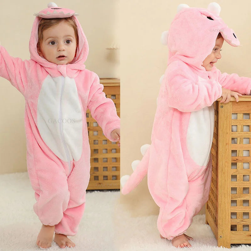 0 1 2 3 4 Years Kigurumi Pajamas for Toddler Baby Clothes Children Outfits Infant Dinosaur Unicorn Cat Monkey Cosplay Costumes