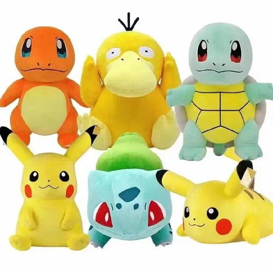 POKEMON  20cm  Stuffed Plush Toys Kawaii Pikachu Raichu Jenny Turtle Anime Doll Kids Birthday Christmas Gift