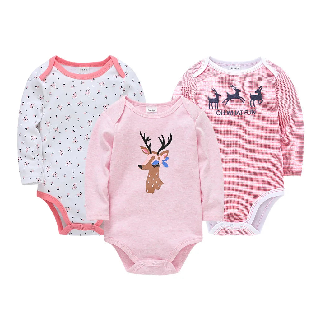 Newborn 3 PCS Long Sleeve Jumpsuit