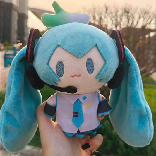 Hatsune Miku 15cm Kawaii Q Version Figure Plush Doll Anime Peripheral Plush Stuffed Toy Collection Model Ornament Toy Girls Gift