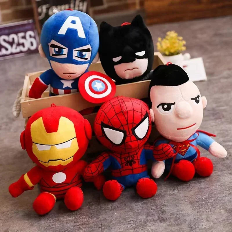Spiderman 27cm Plush Toys Movie Dolls Marvel Avengers Soft Stuffed Hero Captain America Iron Christmas Gifts for Kids