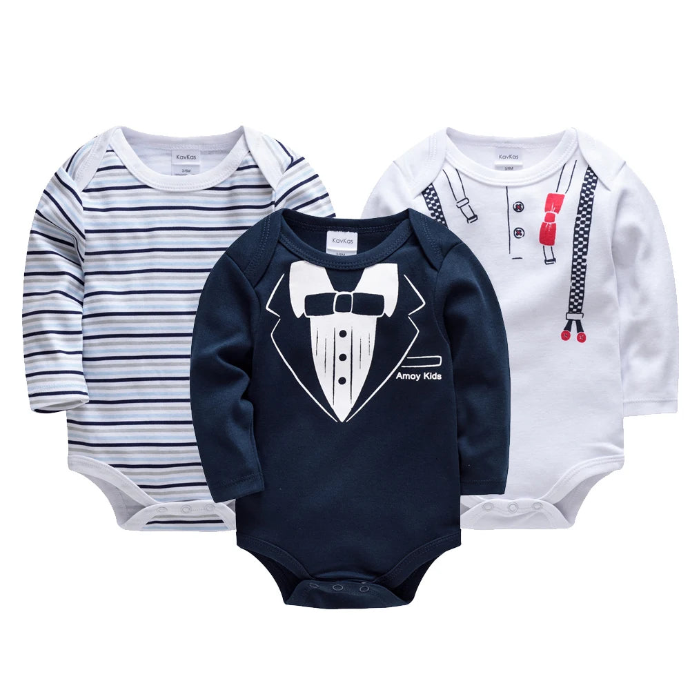 Newborn 3 PCS Long Sleeve Jumpsuit