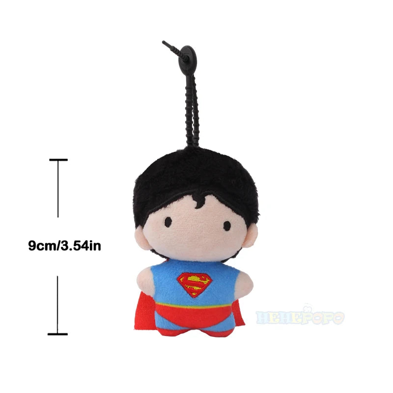 DC Movies HEROS 9cm Superman Batman Harley Quinn Plush Toy Soft Keychain Creative Cartoon Gift for Christmas Halloween