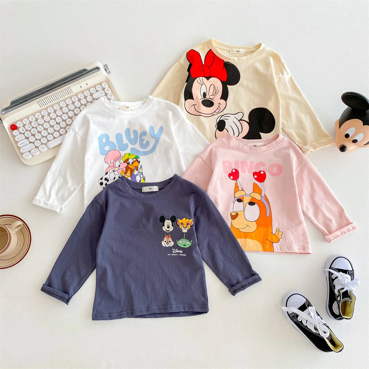 Cartoon Printed Long Sleeve Tops For Kids