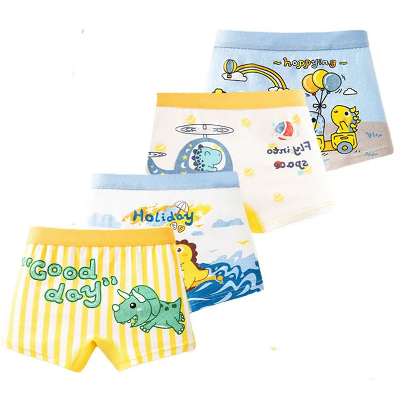 4 Pcs/Set Boy's Cotton Boxer