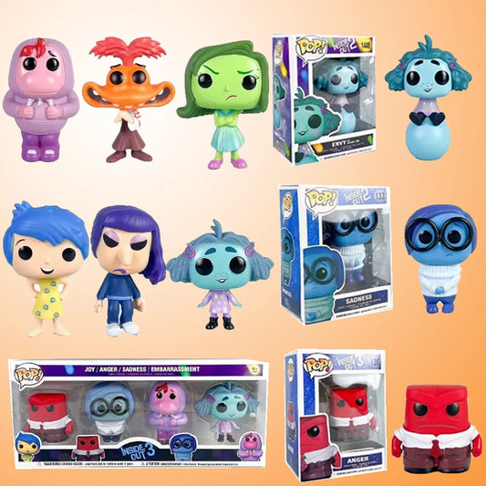 anime INSIDE OUT 2 pop figure 10cm  action toys cartoon movie joy anxiety anger sadness disgust fear model statuettes pvc doll