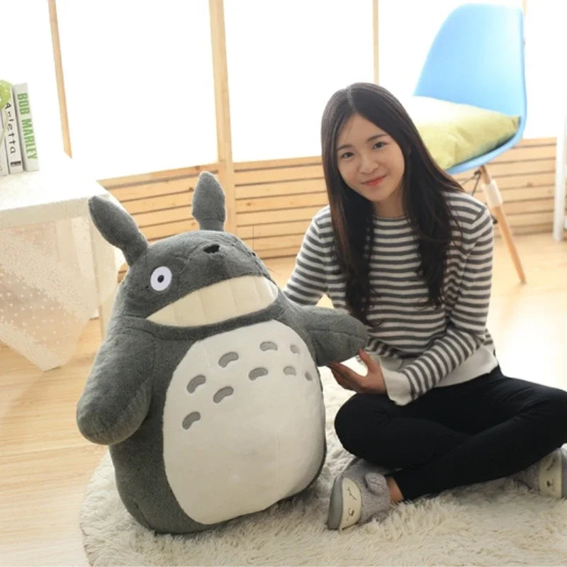 Cartoon Totoro Plush Toy Lovely Stuffed Movie Anime Grey Cat Plushies Totoro Hold Leaf Kawaii Doll Birthday Gifts Girl Kawaii