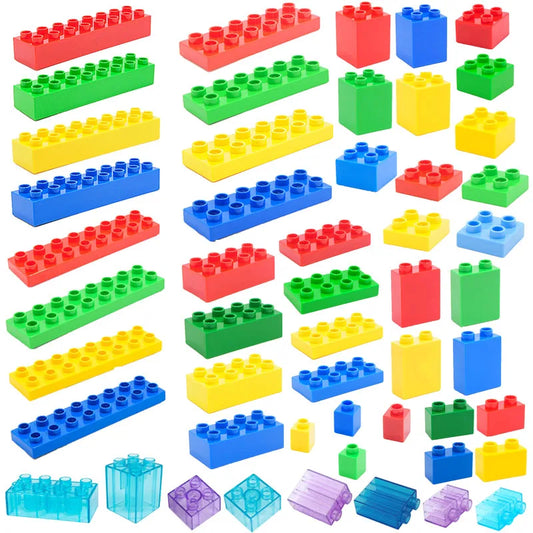 Big Building Blocks Compatible With Duploes Base Bricks Thick Thin Square Assemble Children's DIY Educational Creative Toys