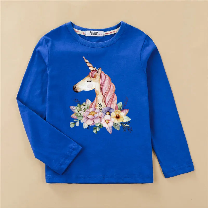 Girls Long Sleeve Casual Wear Cotton Tees