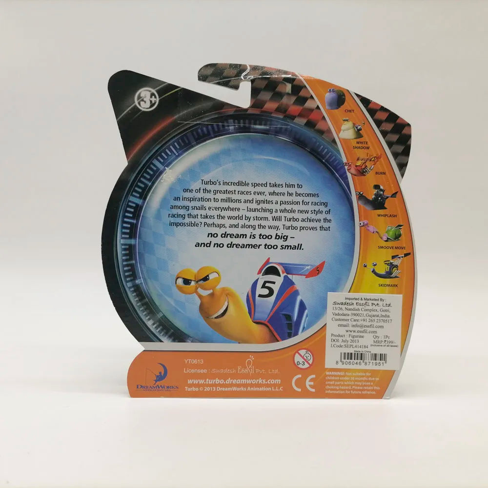 Turbo Whiplash Smoove Move Cartoon Model DreamWorks Productions Retro Collections Decorations Gift for Children