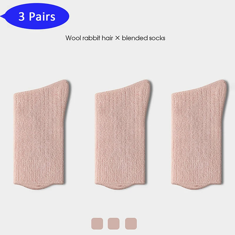 Children's 3 Pairs Woolen Thermal Socks