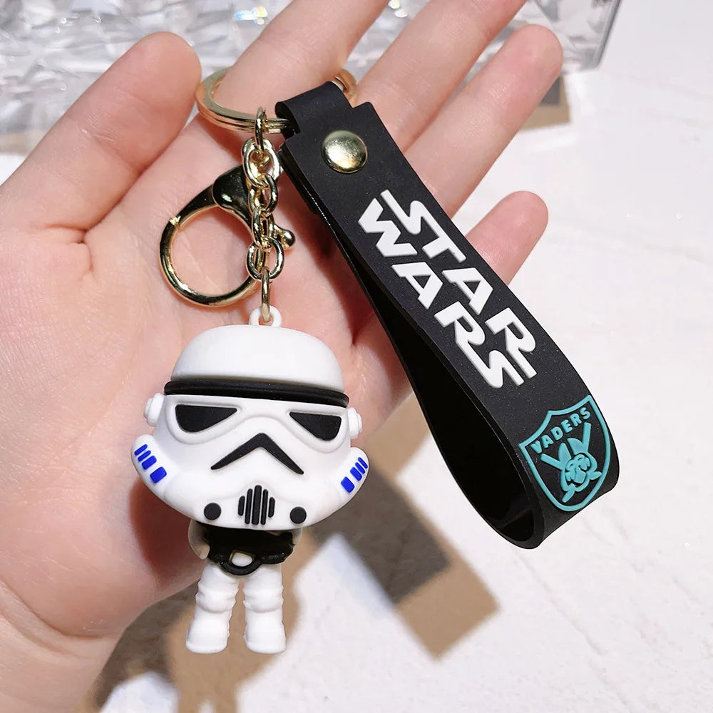 Disney Movie Star Wars Keychain Darth Vader Yoda Chewbacca Doll Handbag Pendant Keyrings Key Holder Decor for Boys Birthday Gift