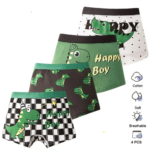 4 Pcs/Set Boy's Cotton Boxer