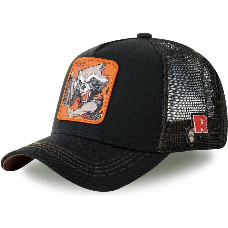 Marvel Anime Movies Sports Baseball Net Hat Superhero Spider-Man Iron Man Hulk Captain America Rocket Raccoon Venom Leisure Hat
