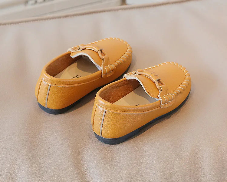 Kid's Leather Flats Slip-on Loafers