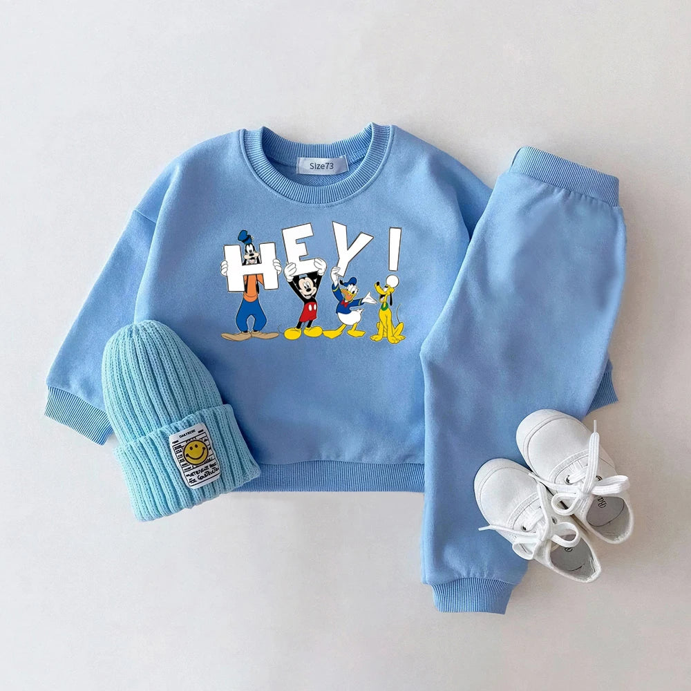 Cartoon Printed Long Sleeved Toddler's Tracksuit