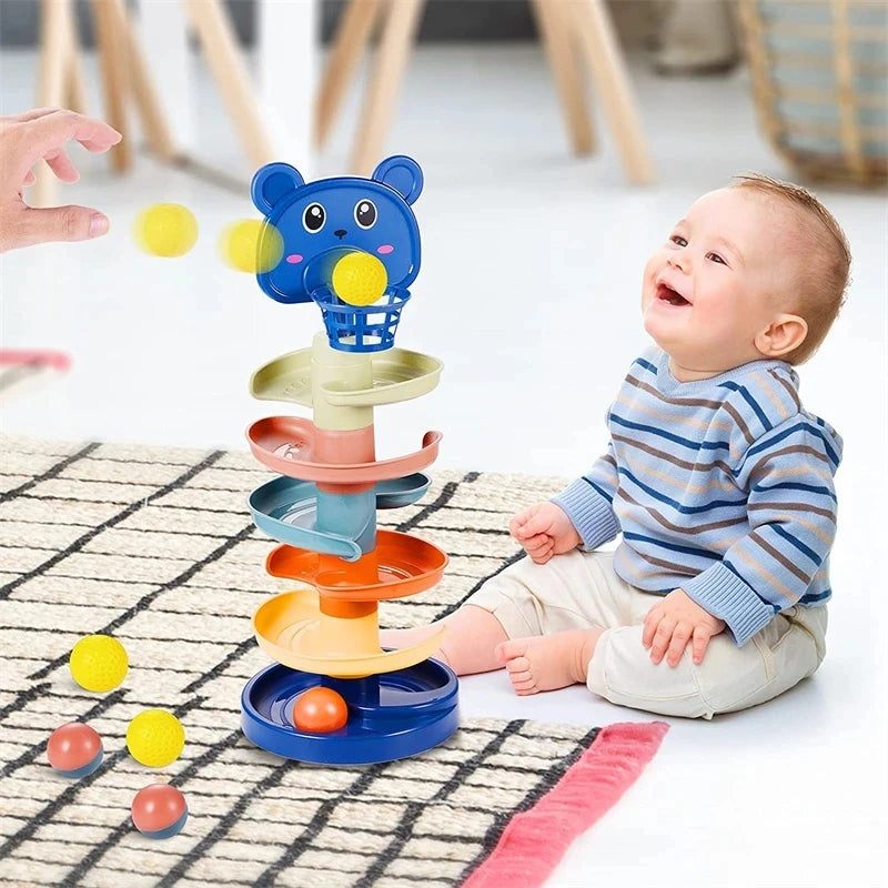 Montessori Baby Toy Rolling Ball Tower