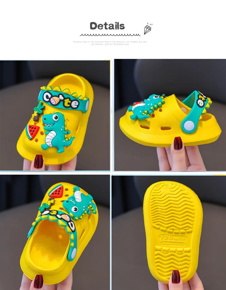 Children's Cartoon Themed Dinosaur Clogs