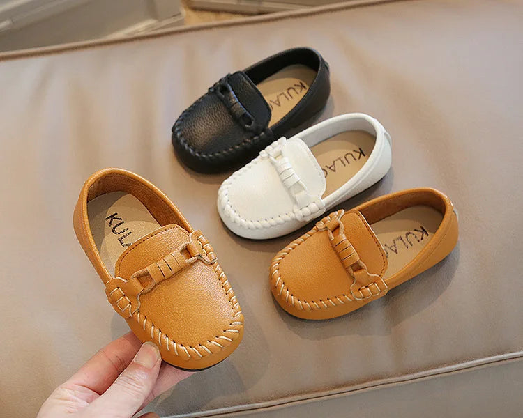 Kid's Leather Flats Slip-on Loafers