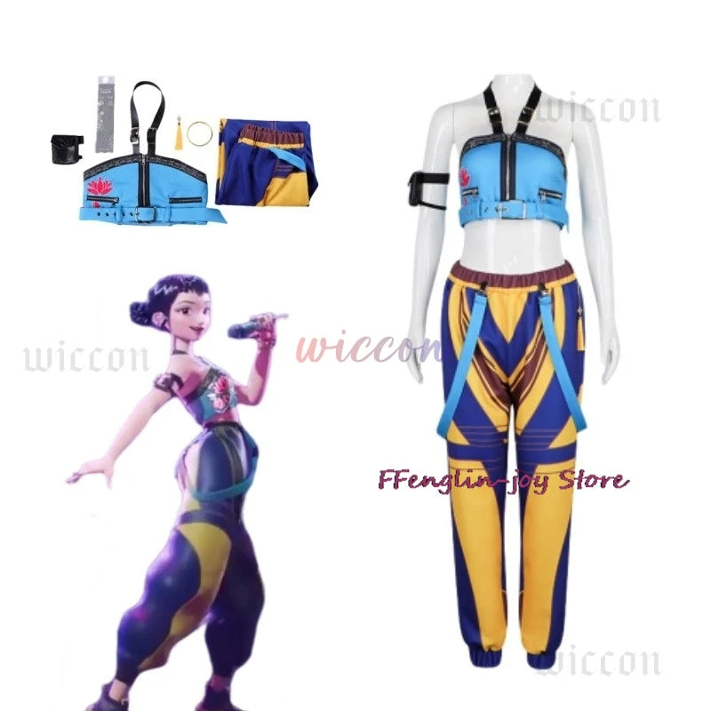 KPOP Huntrix Rumi Mira Zoey Cosplay Costume New Uniform Top Skirt Demon Hunters Superstar Girl Women Set Halloween Carnival