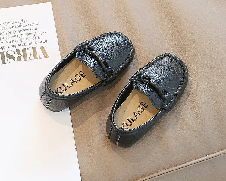 Kid's Leather Flats Slip-on Loafers