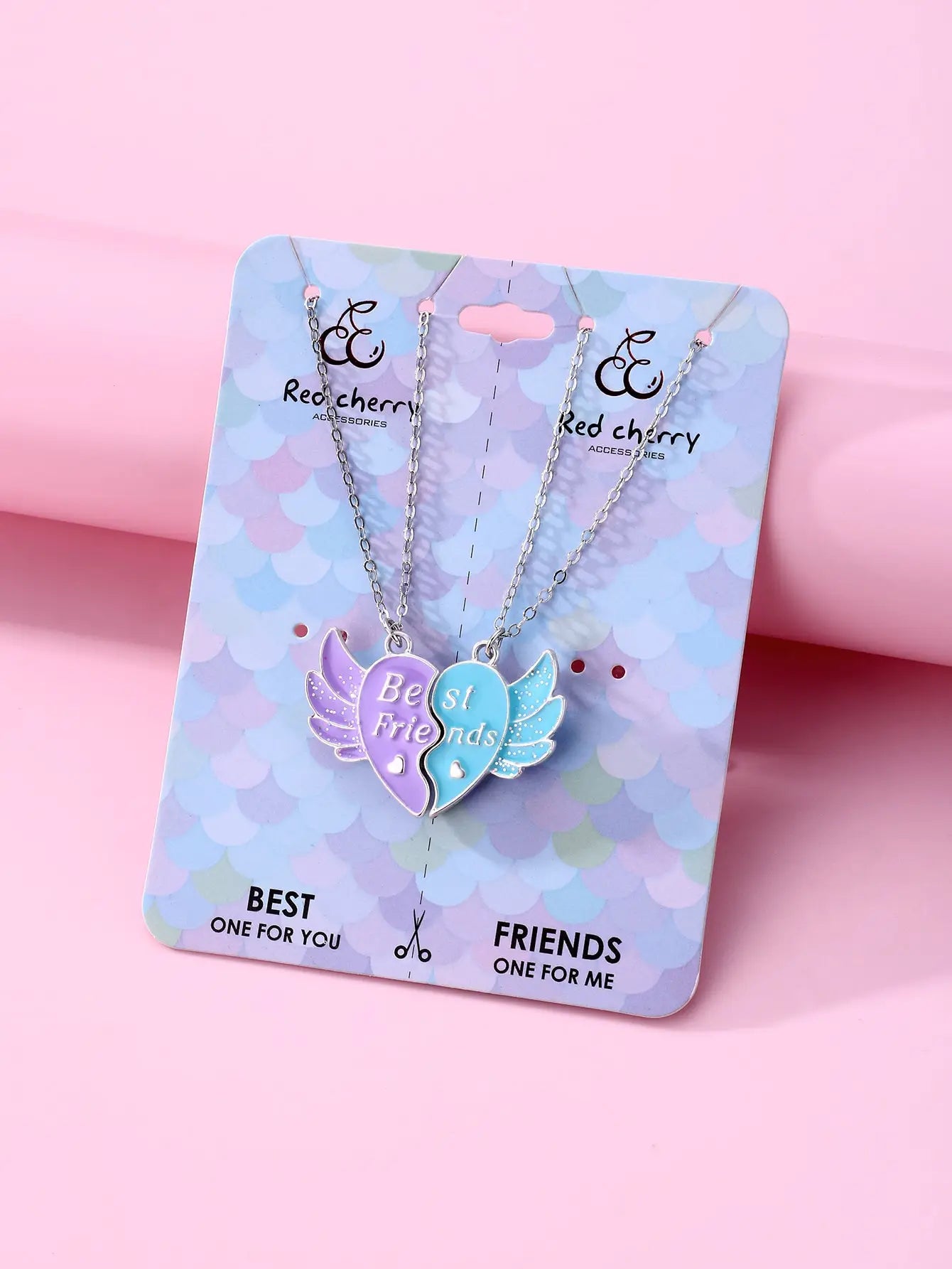 2 Pcs/Set Magnetic Necklace Of Little Angel For Best Friends