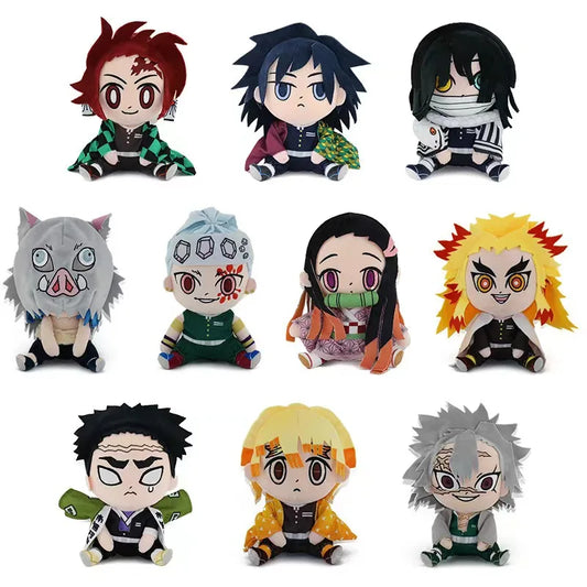 Demon Slayer 20cm Plush Toys Tanjirou Anime Figure Nezuko Plushie Zenitsu Inosuke Doll Stuffed Toy Cosplay for Holiday Gifts