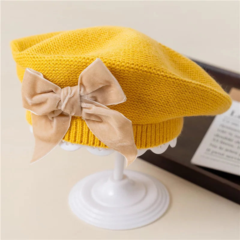 Warm Bowknot Knitted Hats