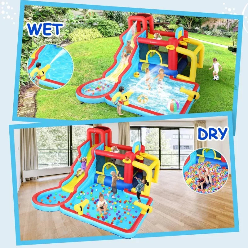 House Backyard Waterpark Inflatable Slide For Kids