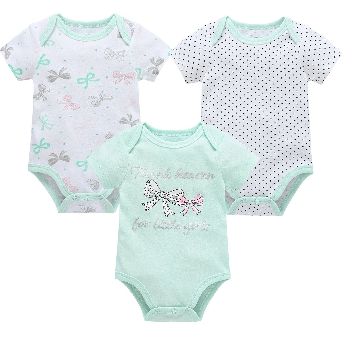 3/6 Pcs Newborn Short Sleeve Bodysuits